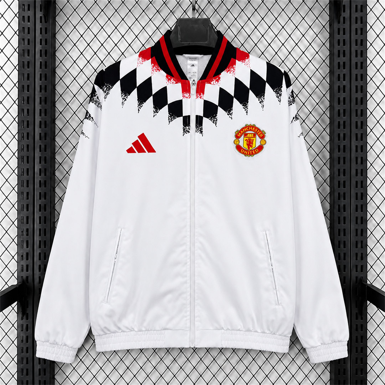 Manchester United 26-27 Track Windbreaker Jacket - White - JerseysGala