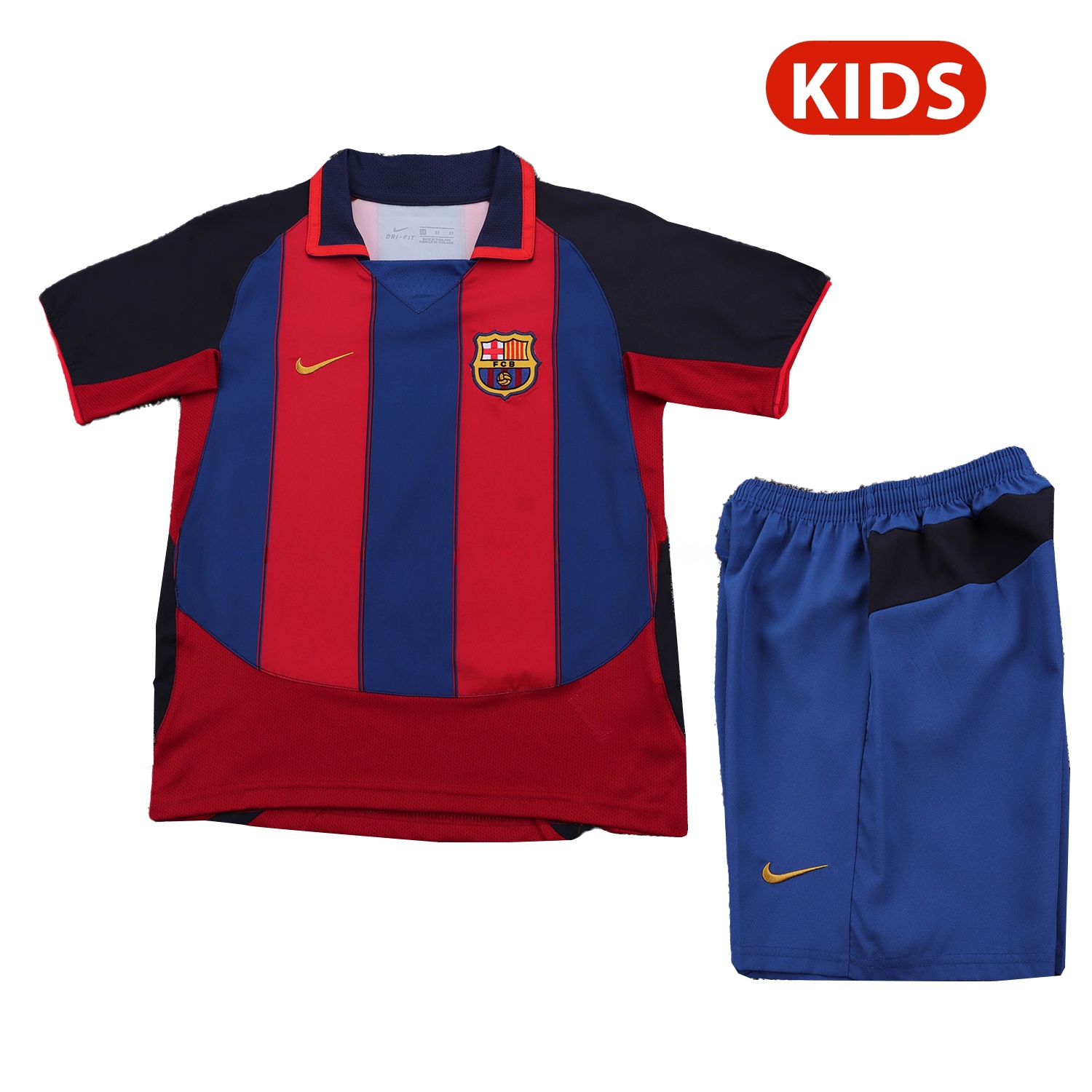 Retro Barcelona 2003-04 Home Kids Kit - JerseysGala