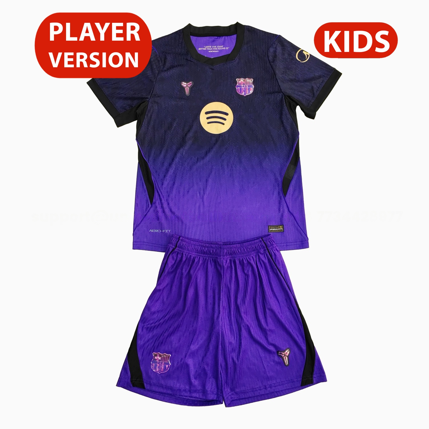 Barcelona 26-27 Purple Special Kids Kit - Player Version - JerseysGala