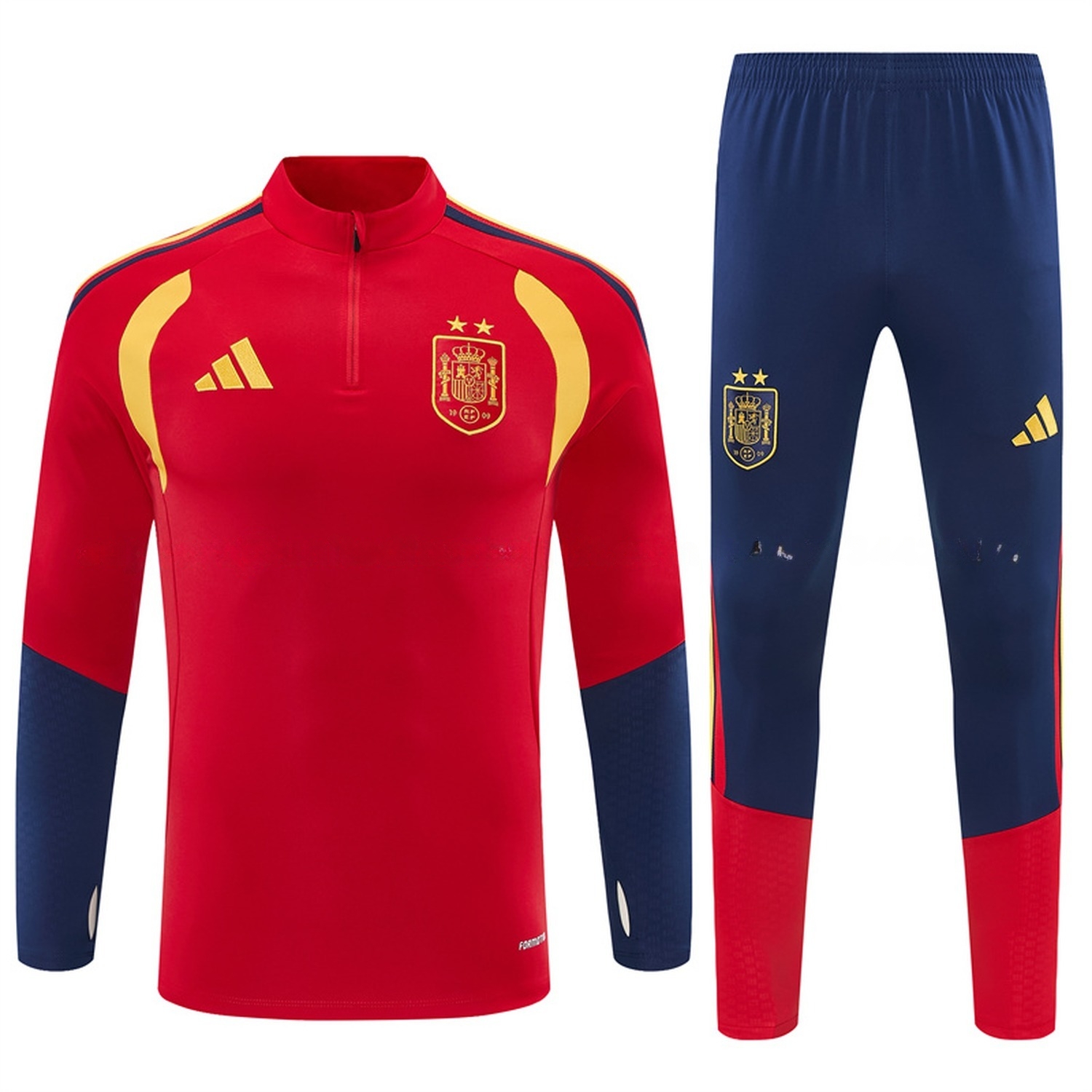Spain 2026 Long Sleeve Training Set - Red Top & Deep Blue Pants - JerseysGala