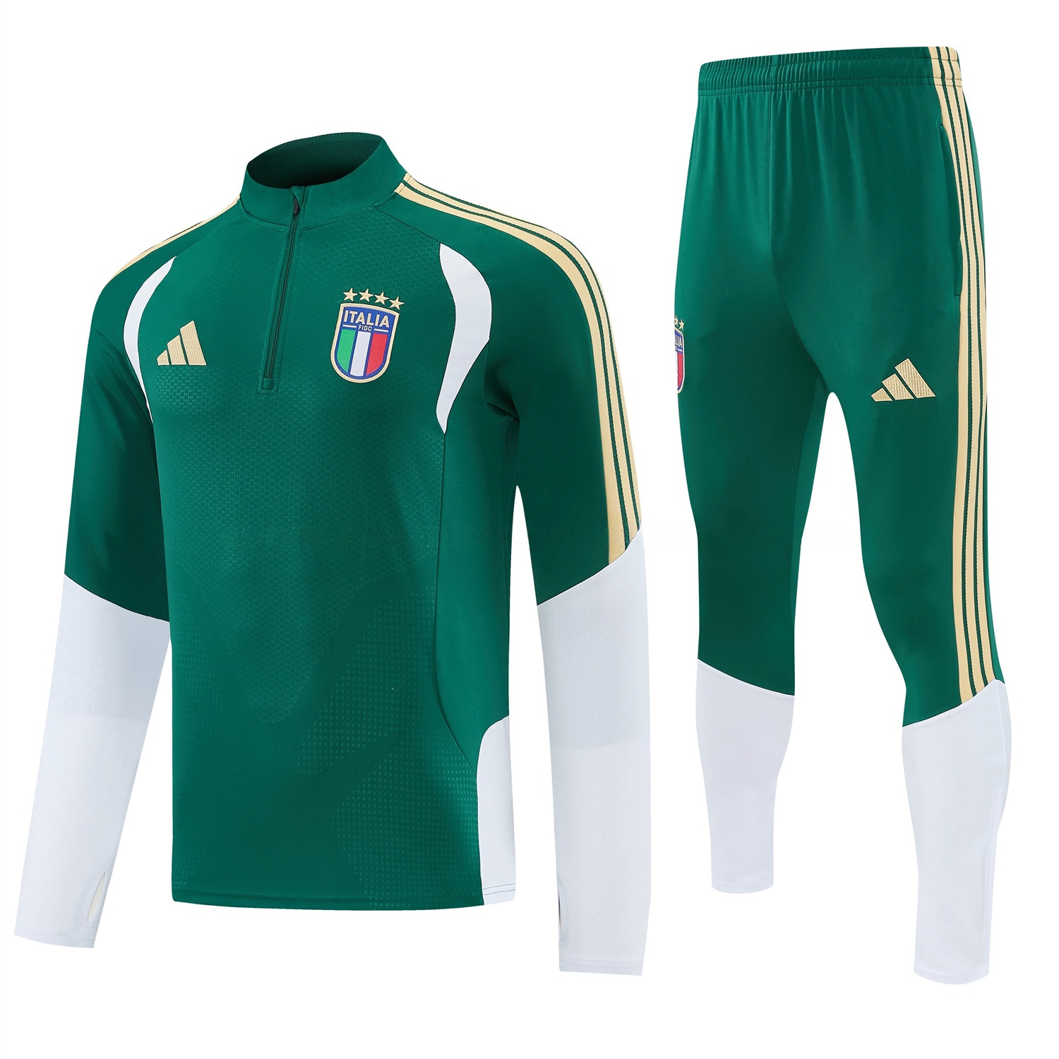 Italy 2026 Long Sleeve Training Set - Green With White Top & Pants - JerseysGala