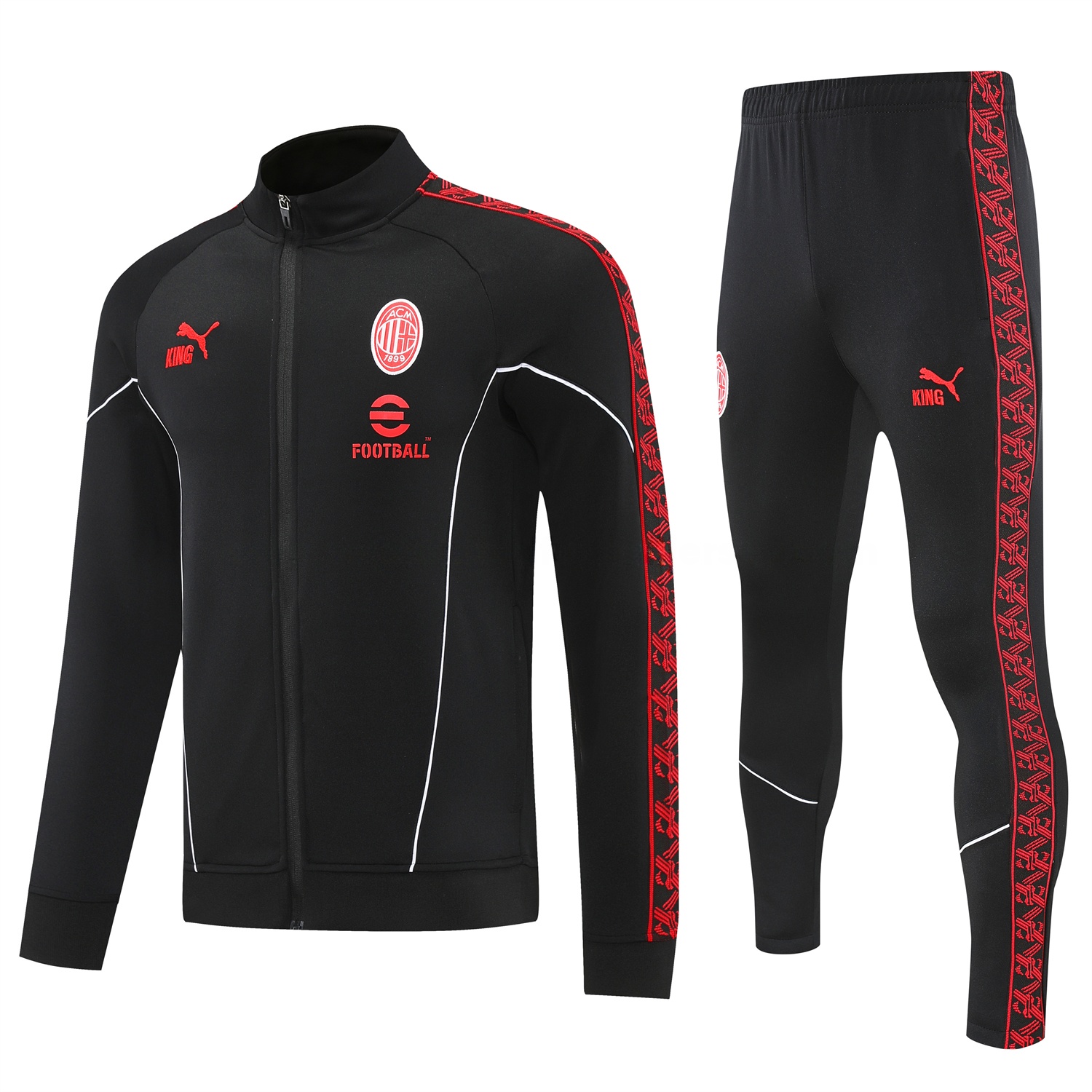 AC Milan 25-26 Jacket Training Tracksuit - Black top & Pants - JerseysGala