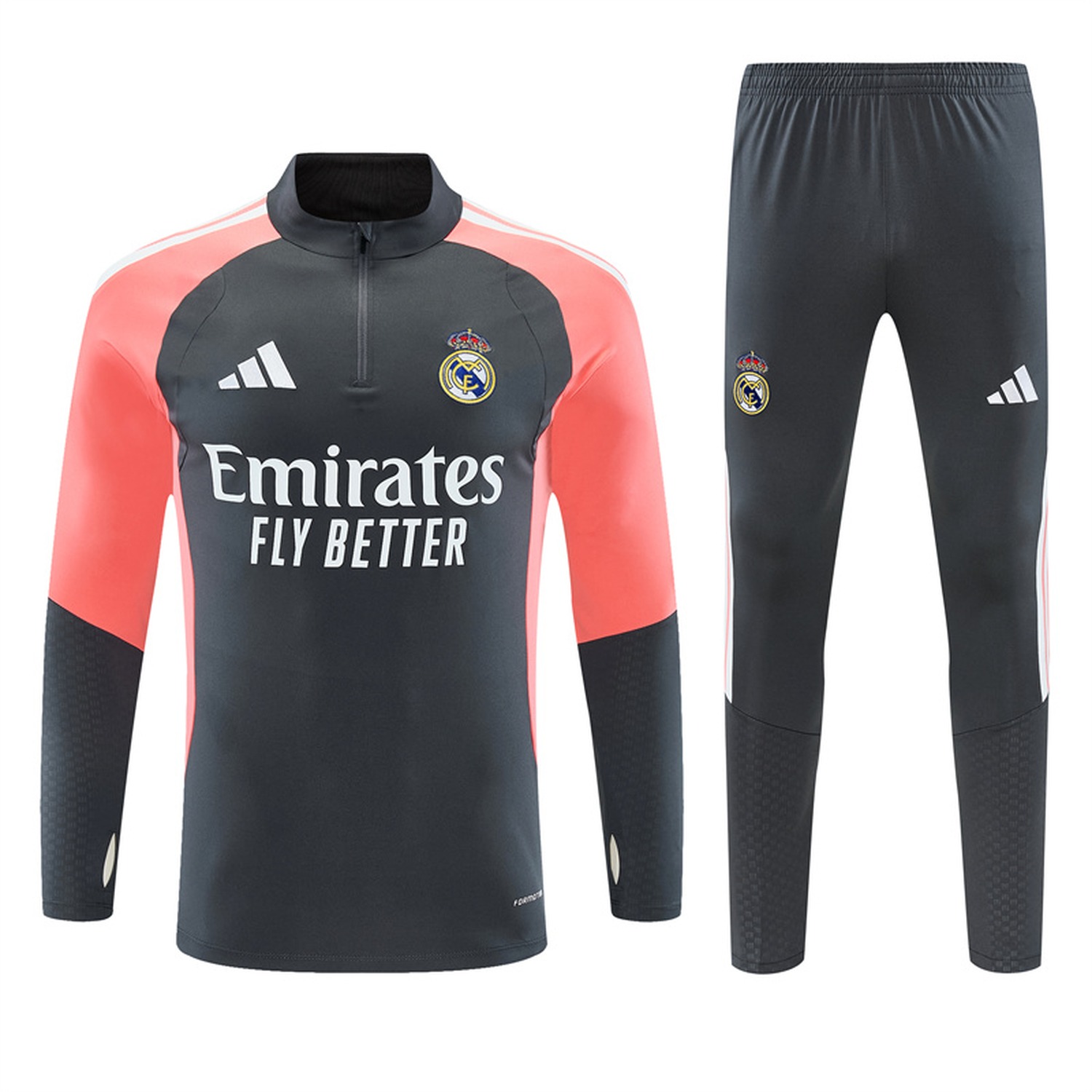 Real Madrid 26-27 Long Sleeve Training Set - Deep Grey Top & Deep Grey Pants - JerseysGala