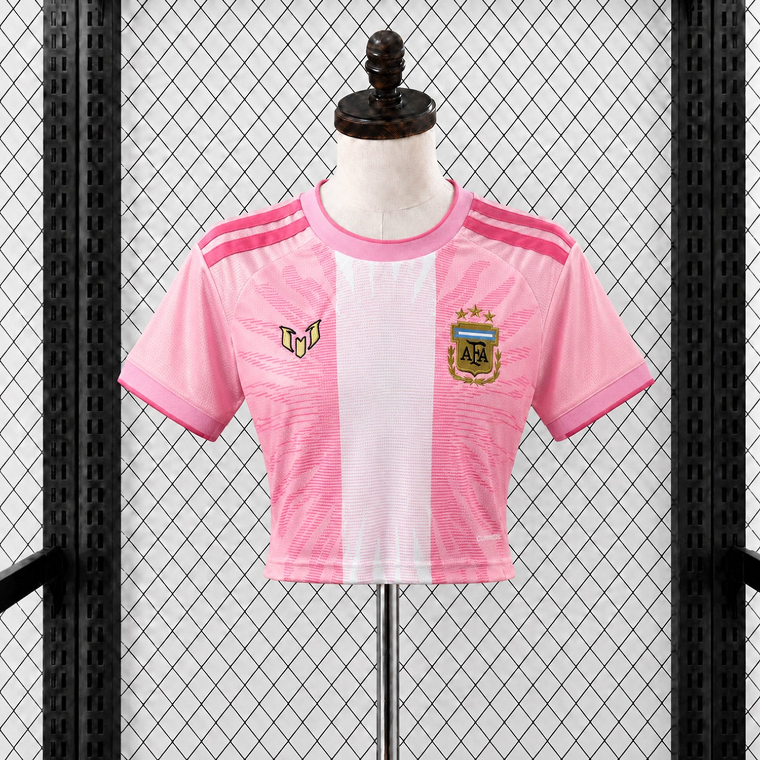 Women's Argentina 2026 MESSI Tribute Pink Cropped Jersey - Fans Version - JerseysGala