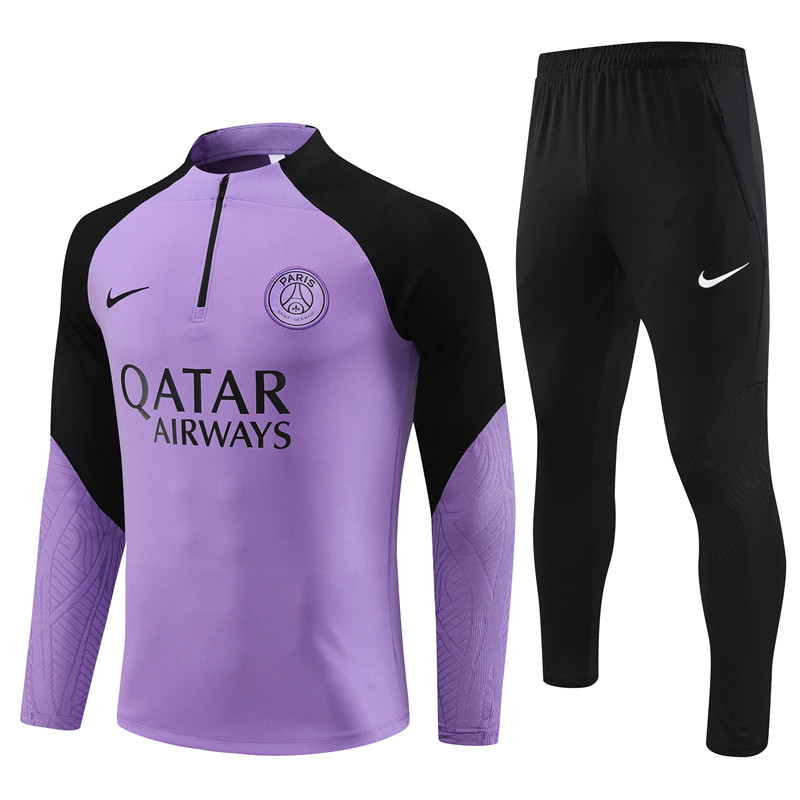 Paris Saint-Germain PSG 23-24 Long Sleeve Training Set -Purple - JerseysGala