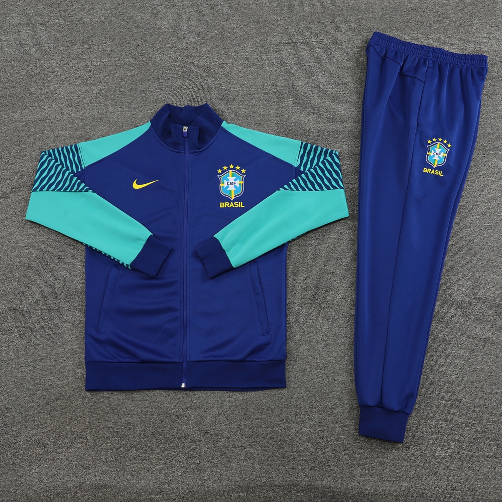 Brazil 23-24 Jacket Training Tracksuit - Blue - JerseysGala