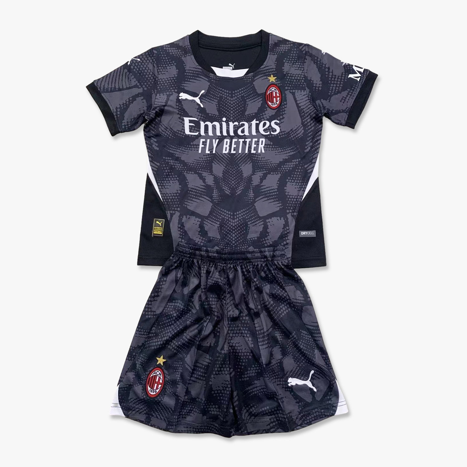 AC Milan 24-25 Black Goalkeeper Kids Kit - JerseysGala