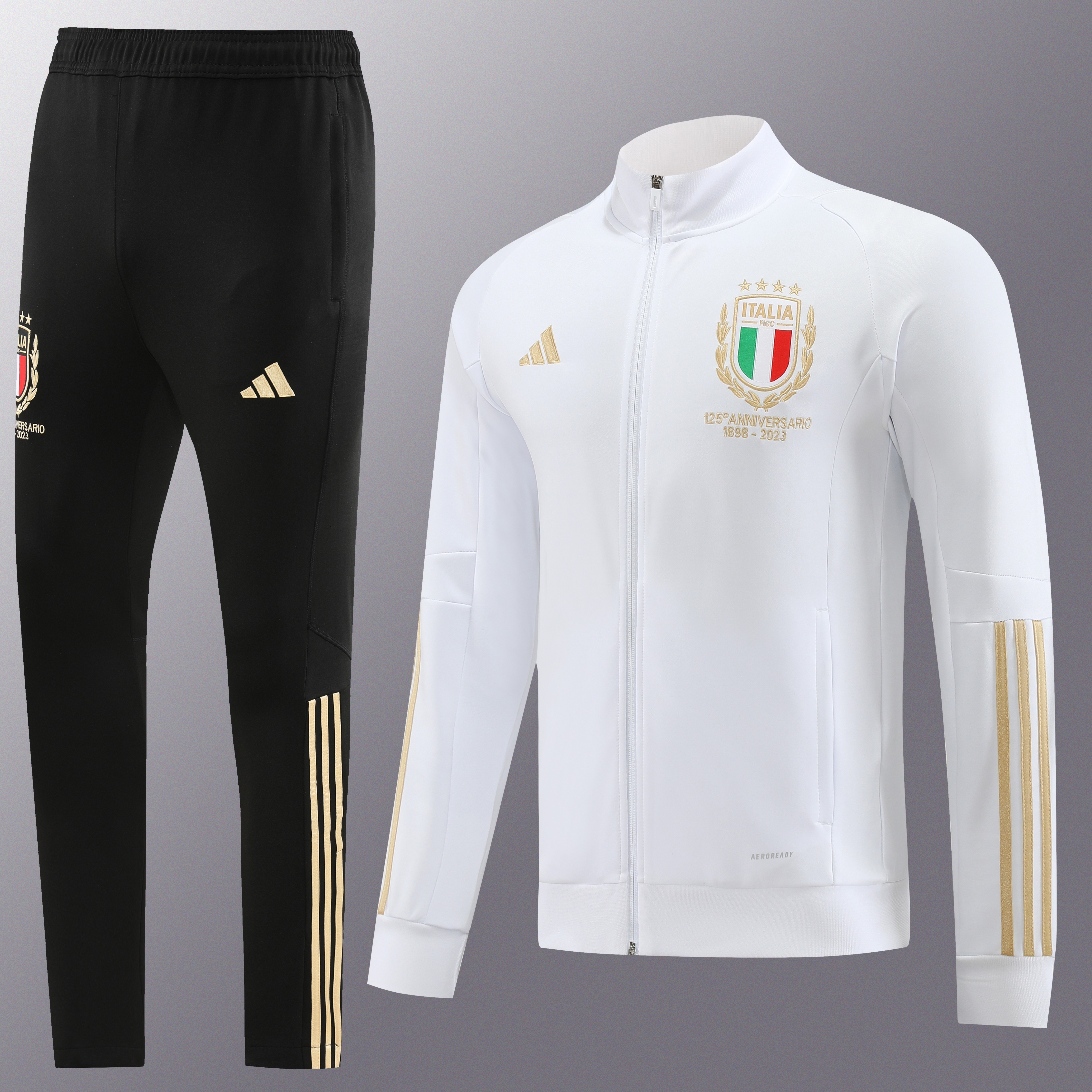 Italy 23-24 Jacket Training Tracksuit - White - JerseysGala