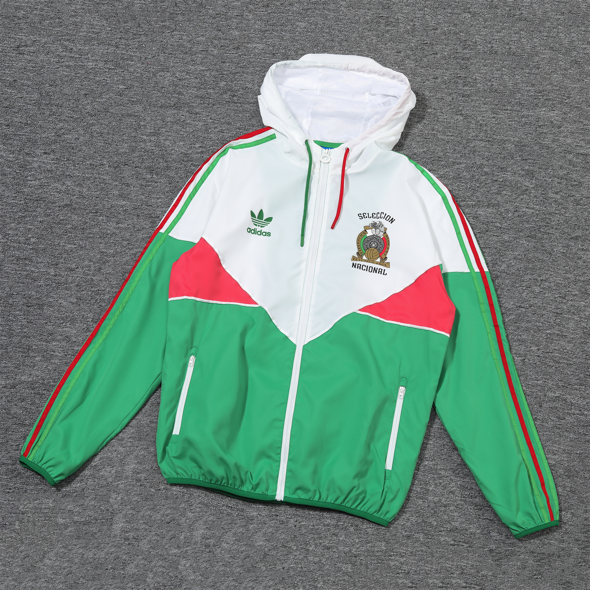 Mexico 2024 National Team Anthem Green Hooded Windbreaker - Player Version - JerseysGala
