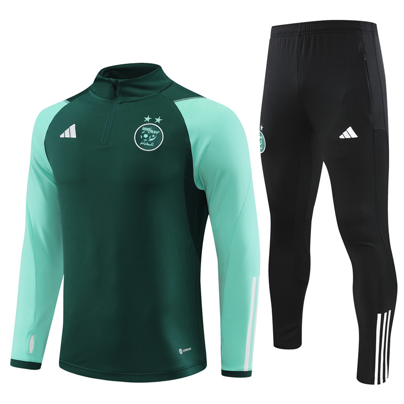 Algeria 23-24 Kids Long Sleeve Training Set Green - JerseysGala