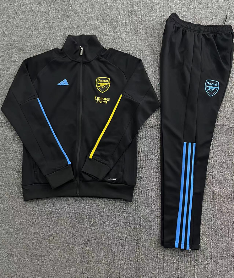 Arsenal 23-24 Kids Jacket Training Tracksuit - Black - JerseysGala