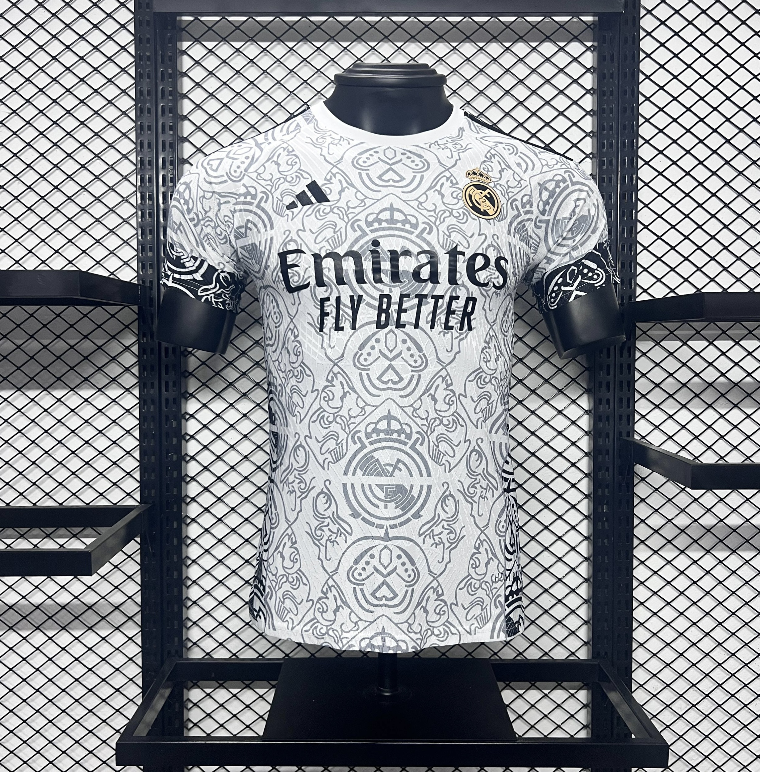 Real Madrid 24-25 White Line Pattern Special Edtion Jersey - Player Version - JerseysGala