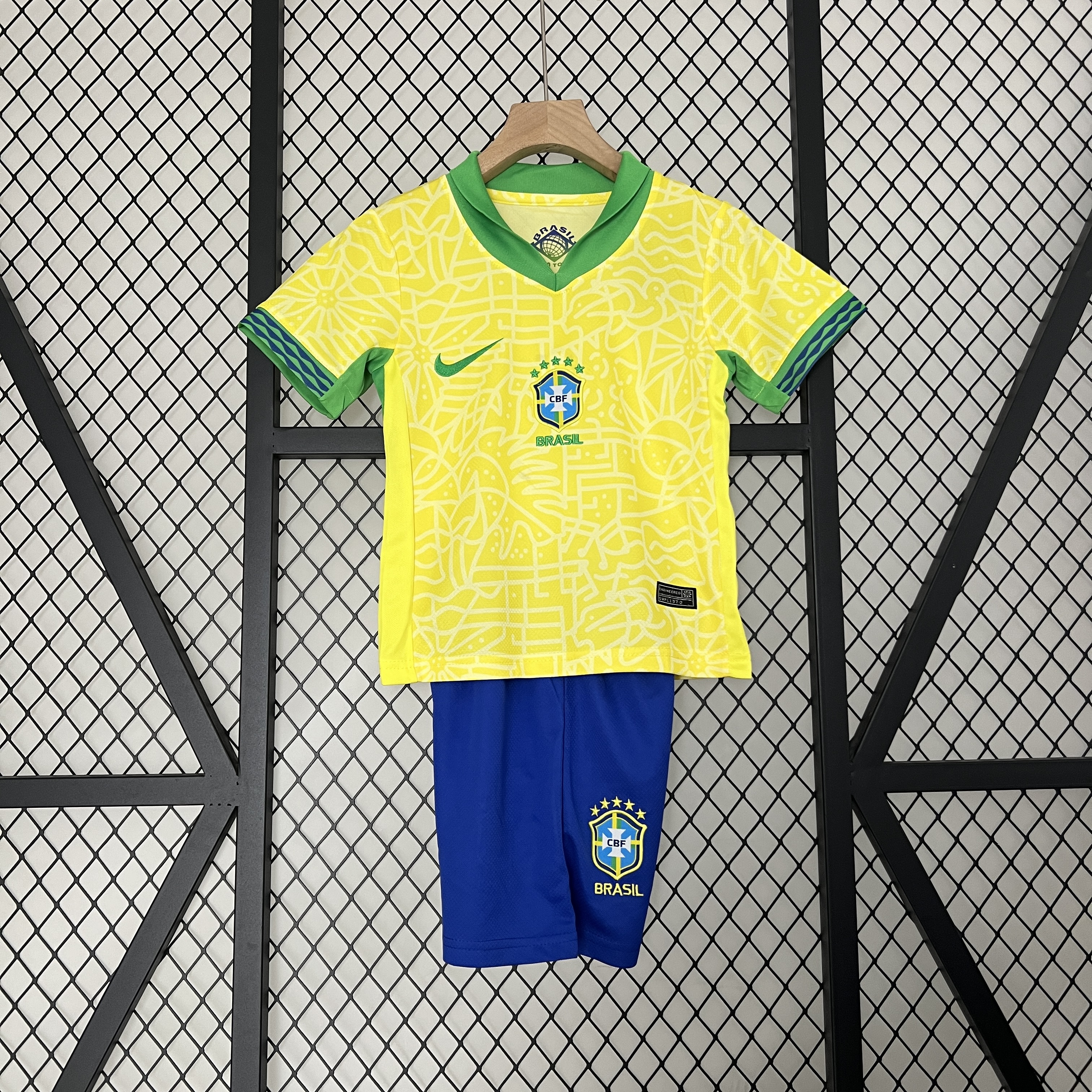Brazil 2024 Home Stadium Kids Kit - JerseysGala