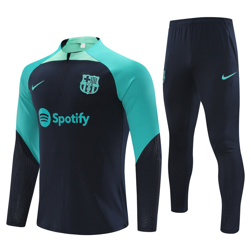 B.A.R.S.A 23-24 Long Sleeve Training Set -Black and Blue - JerseysGala