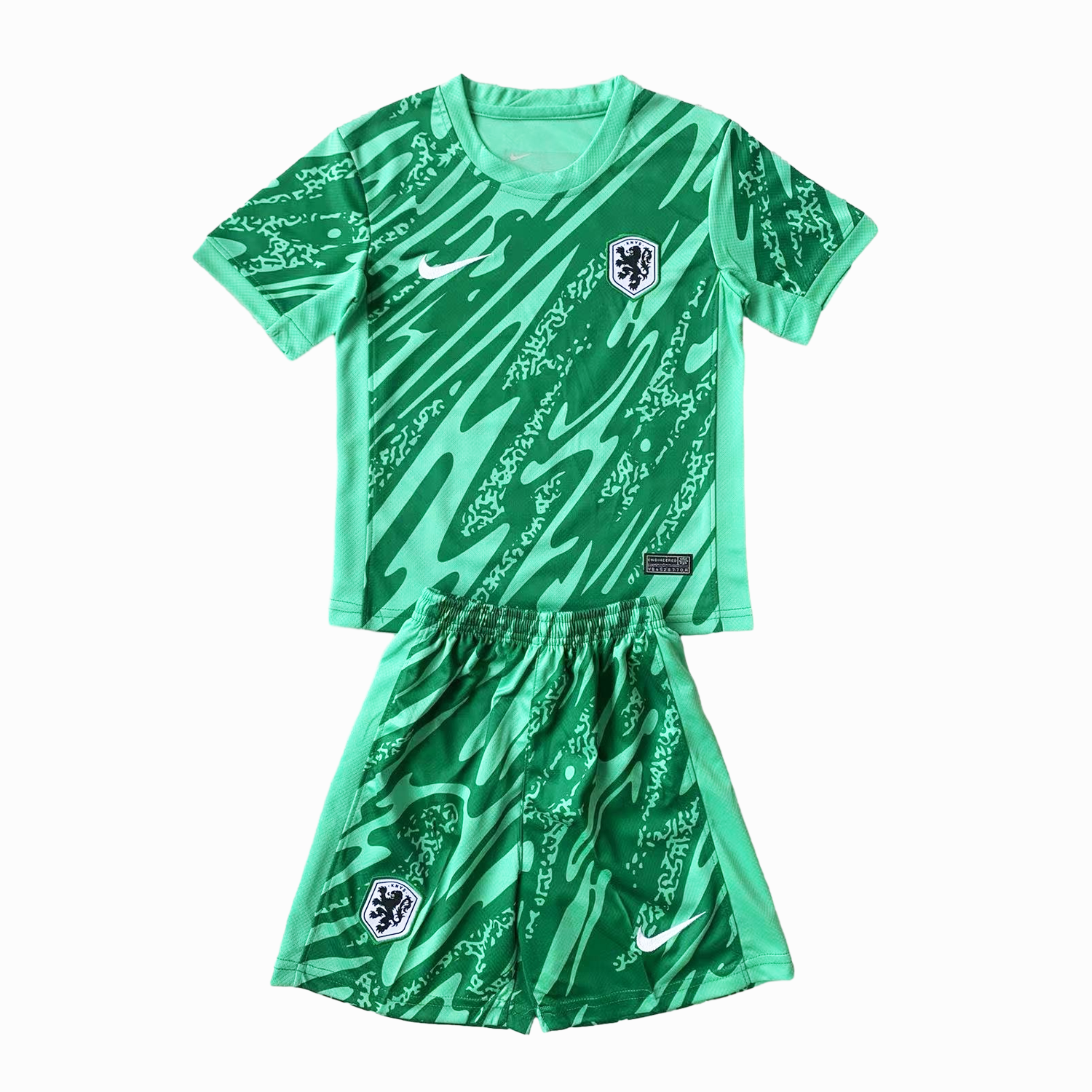 Netherlands 2024 Goalkeeper Kids Kit - Green - JerseysGala