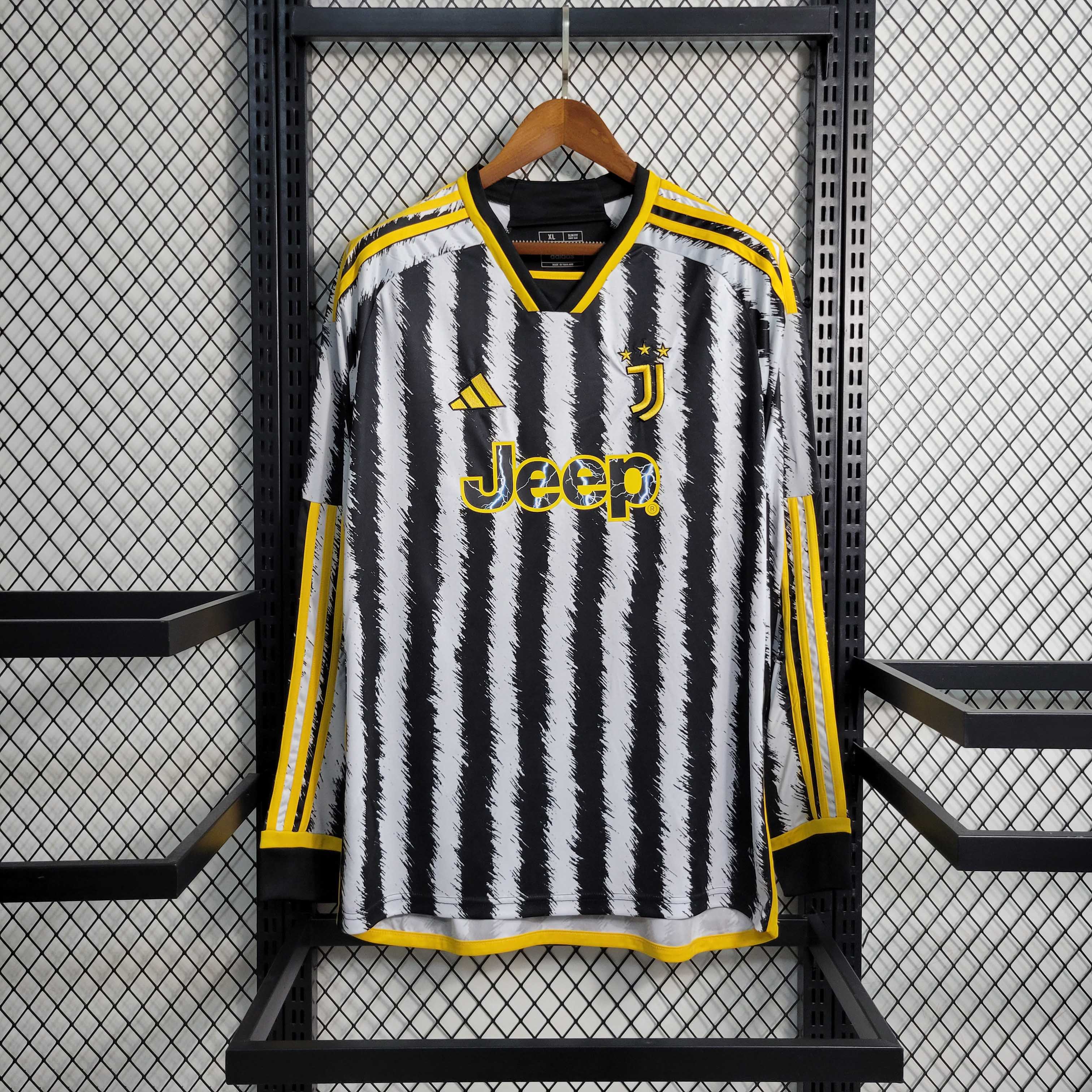 23-24 Juventus Home Long Sleeve Jersey - Fans Version - JerseysGala