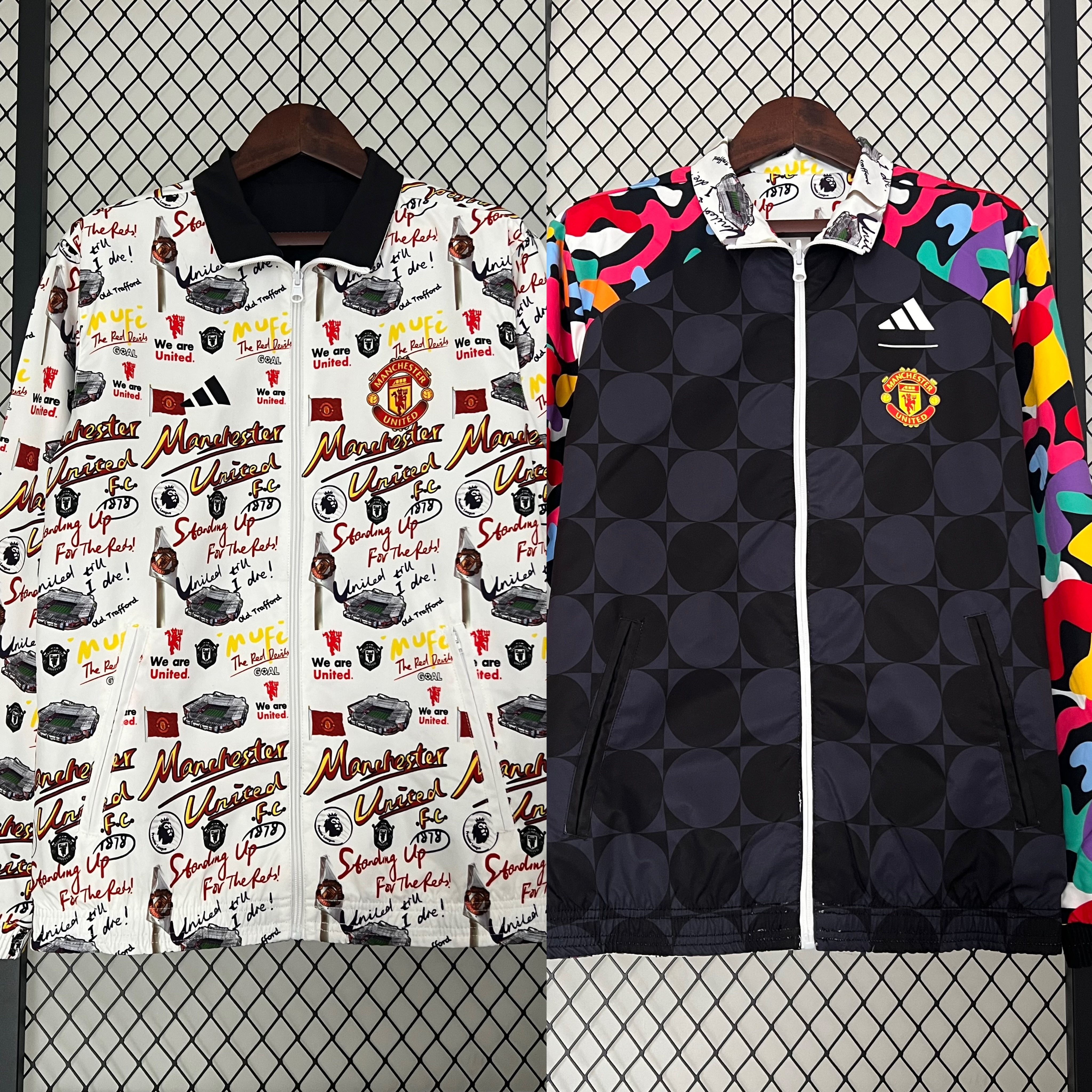 Manchester United 23-24 Double Sided Windbreaker - Graffiti Style - JerseysGala