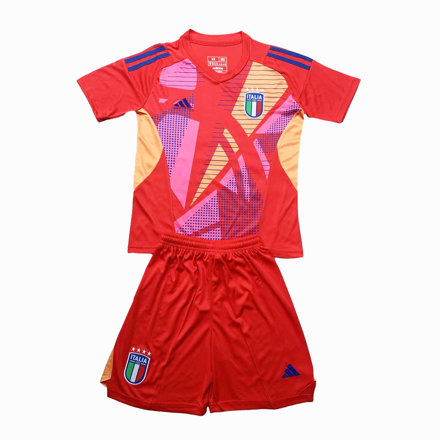 Italy 2024 Goalkeeper Kids Kit - Red - JerseysGala