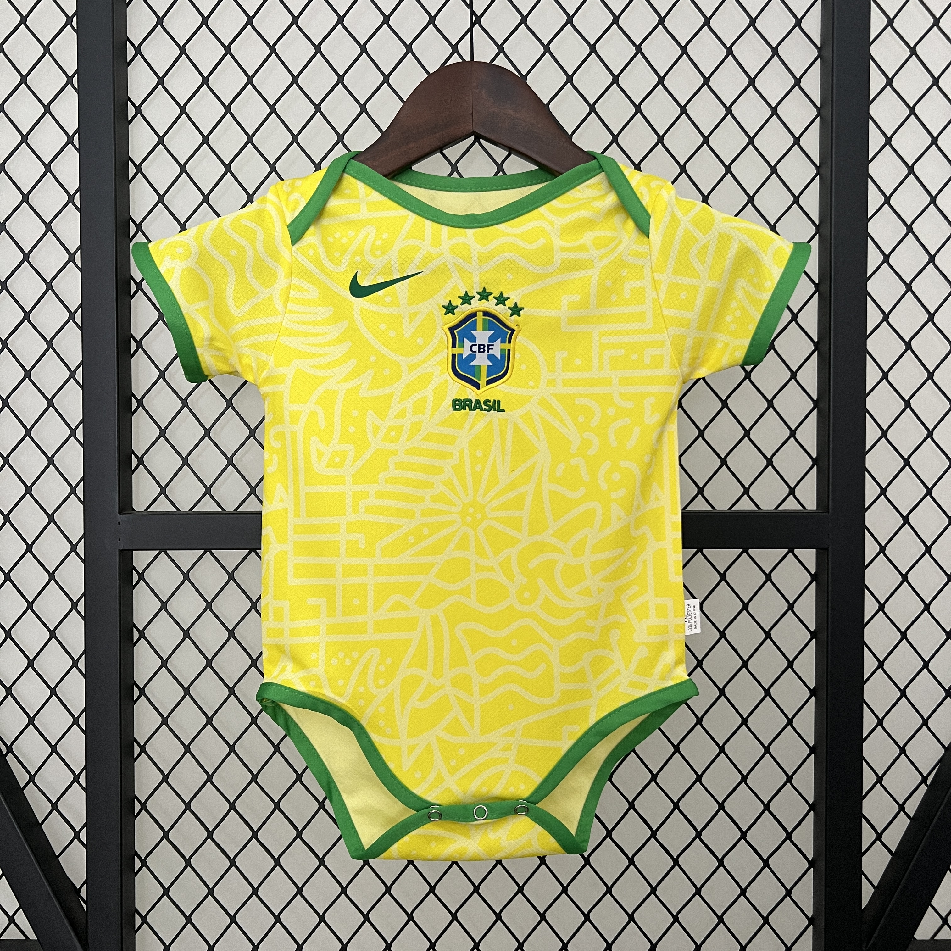 Brazil 2024 Home Baby Crawling Suit - JerseysGala