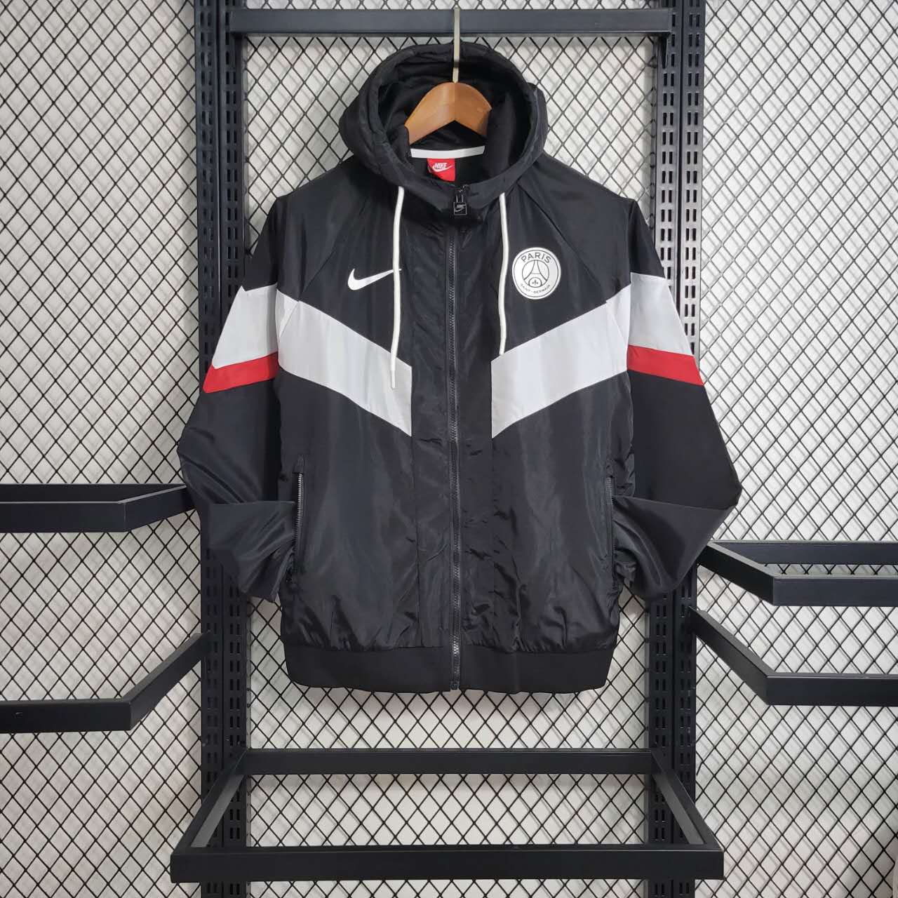 Paris Saint-Germain PSG 23-24 Windbreaker Jacket - Black - JerseysGala