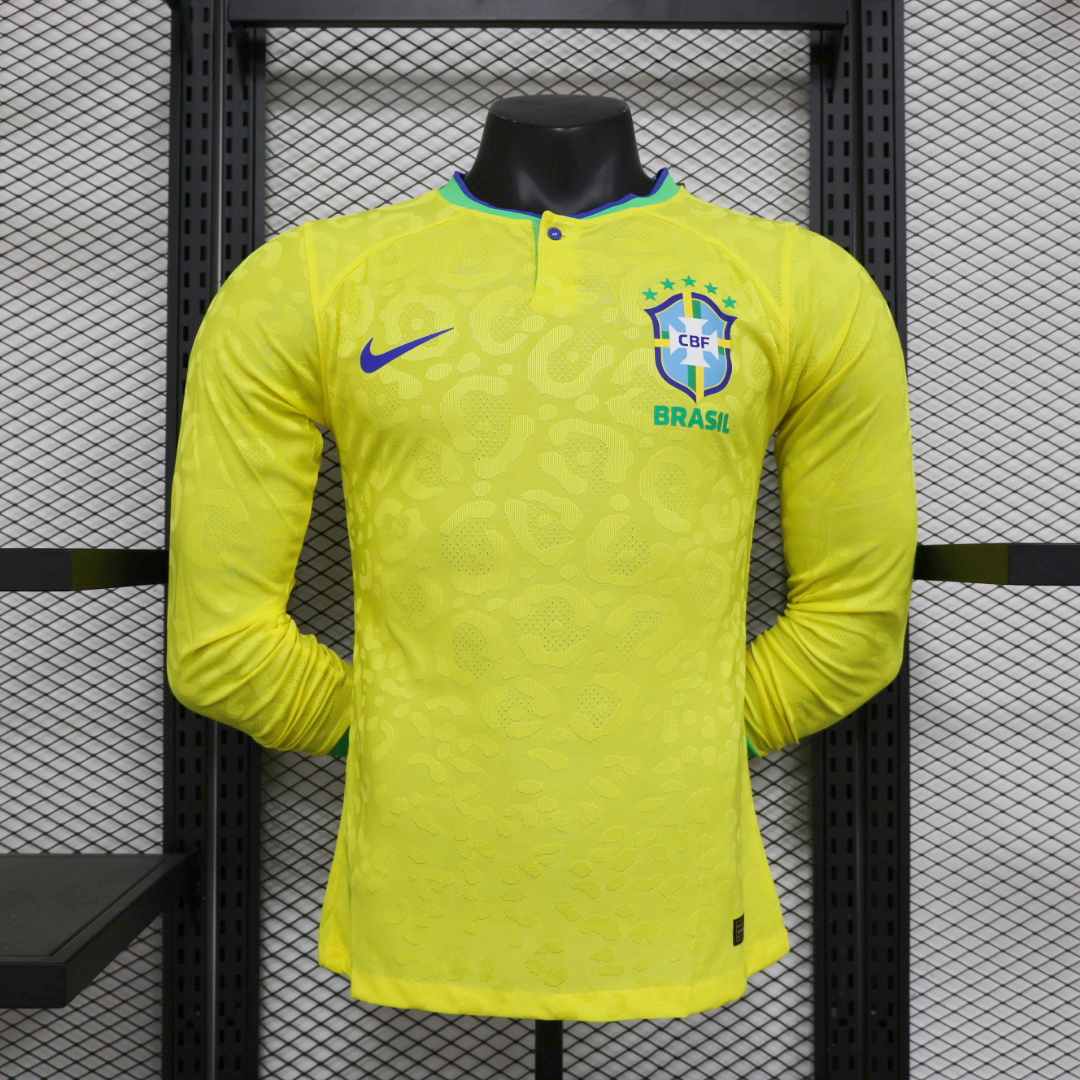 Brazil 22-23 Home Long Sleeve Jersey - Player Version - JerseysGala