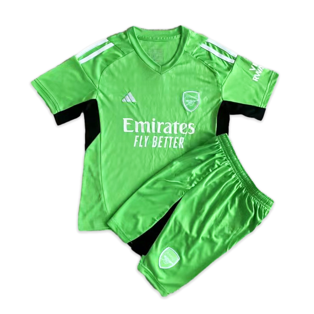 Arsenal 23-24 Green Goalkeeper Kids Kit - JerseysGala