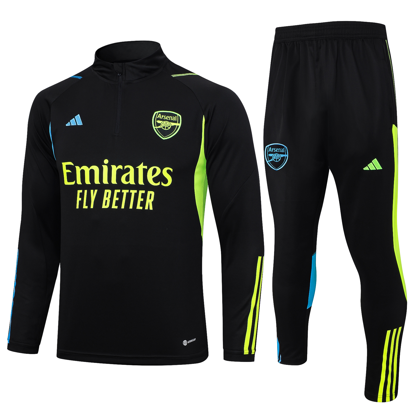 Arsenal 23-24 Kids Long Sleeve Training Set Black - JerseysGala