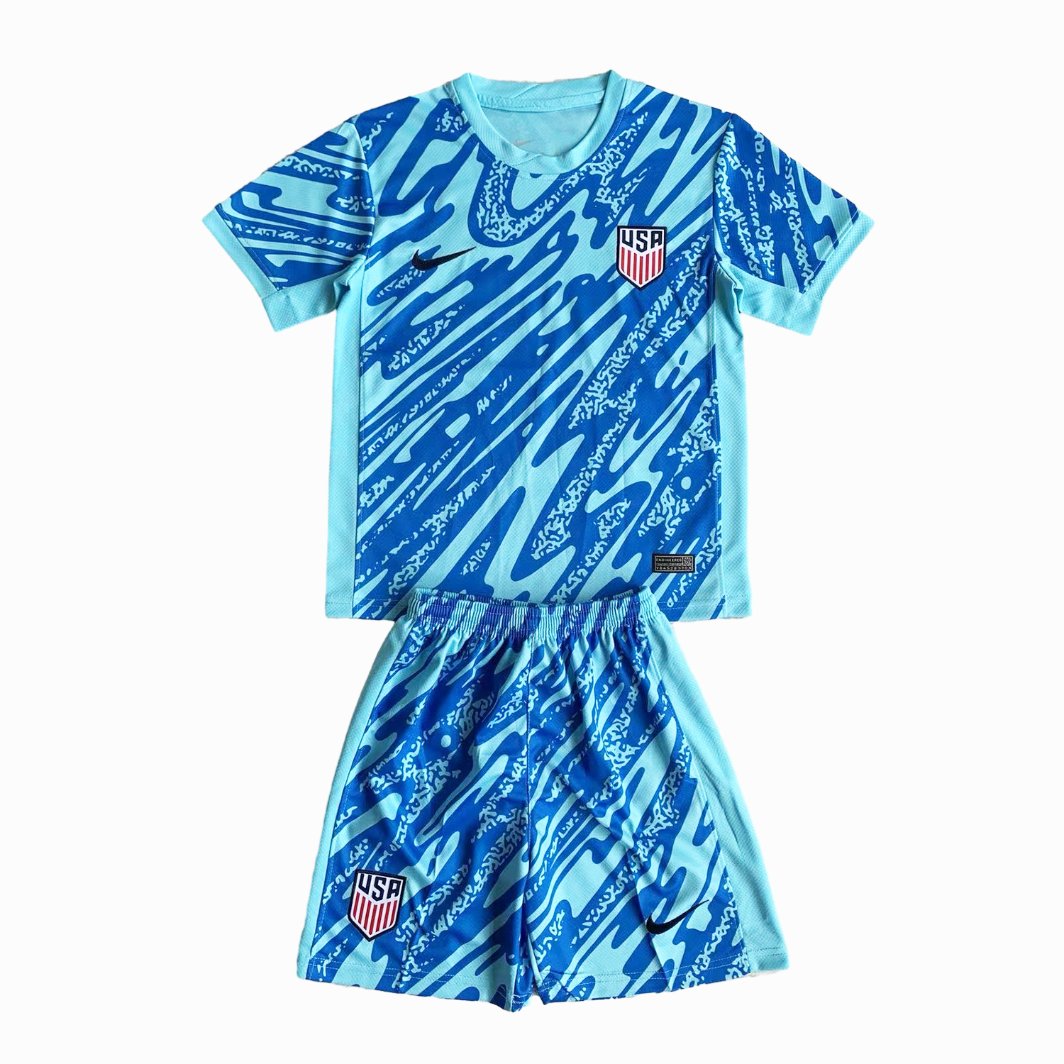 United States USA 2024 Goalkeeper Kids Kit - Lake Blue - JerseysGala