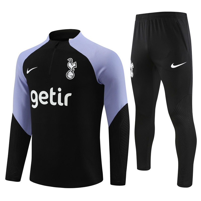 Tottenham Hotspur 23-24 Long Sleeve Training Set -Black - JerseysGala