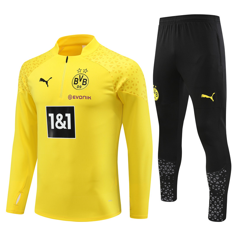 Dortmund 23-24 Kids Long Sleeve Training Set Yellow - JerseysGala