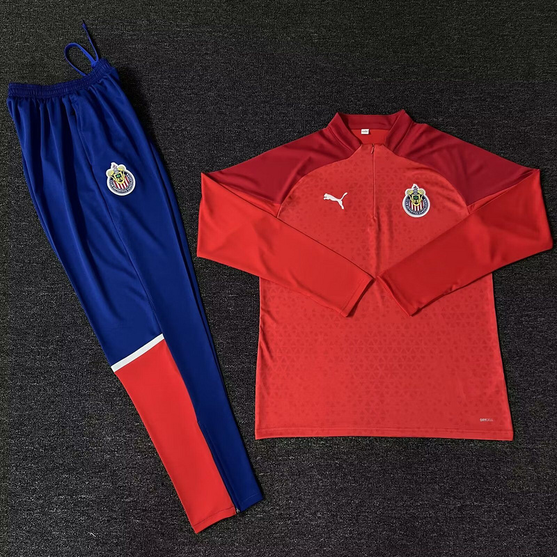 Chivas de Guadalajara 23-24 Long Sleeve Training Set - Red - JerseysGala