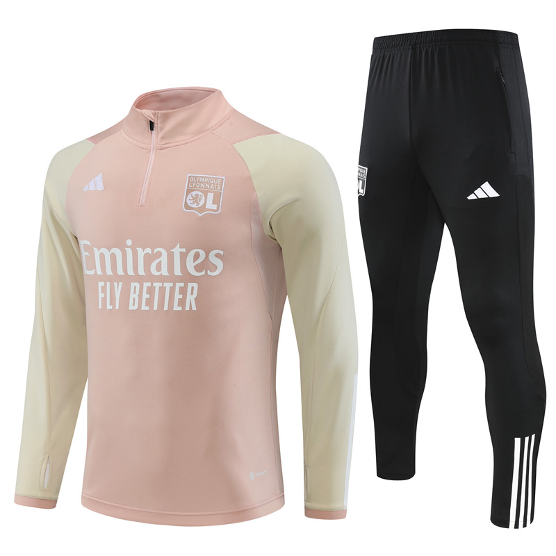 Lyon 23-24 Kids Long Sleeve Training Set Light Pink - JerseysGala