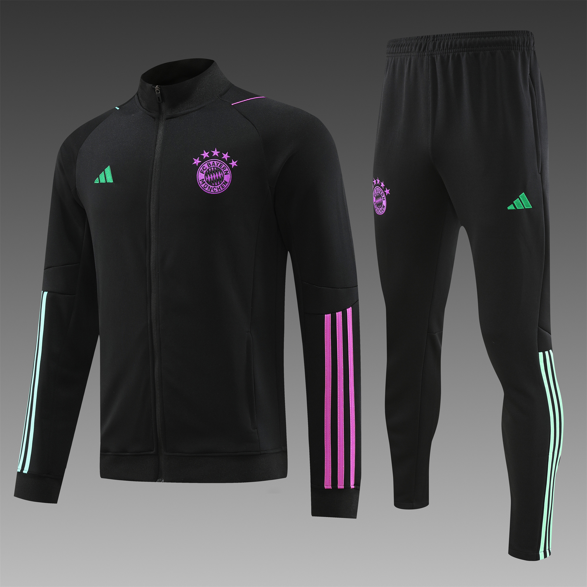 Bayern Munich 23-24 Jacket Training Tracksuit Black - JerseysGala