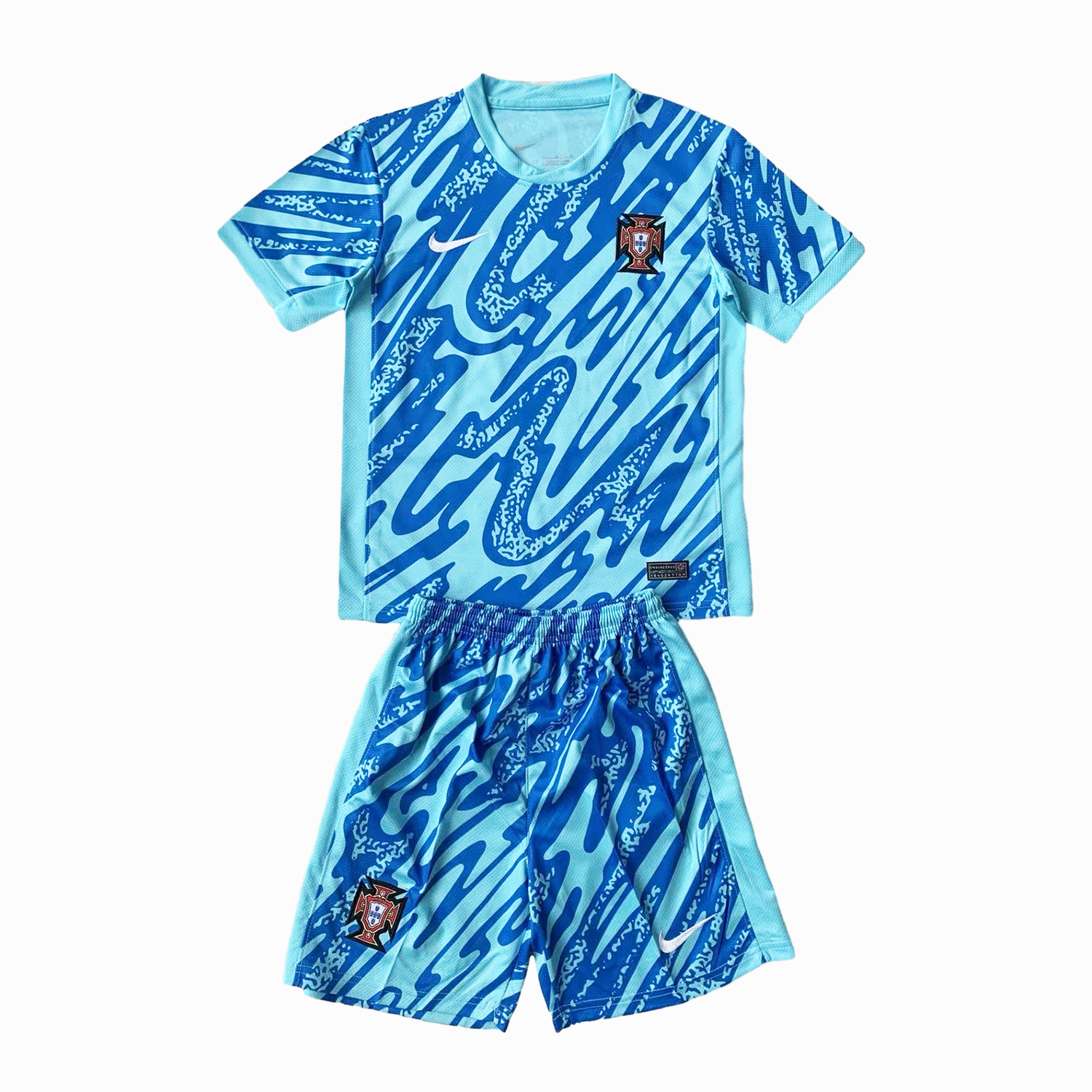 Portugal 2024 Goalkeeper Kids Kit - Lake Blue - JerseysGala