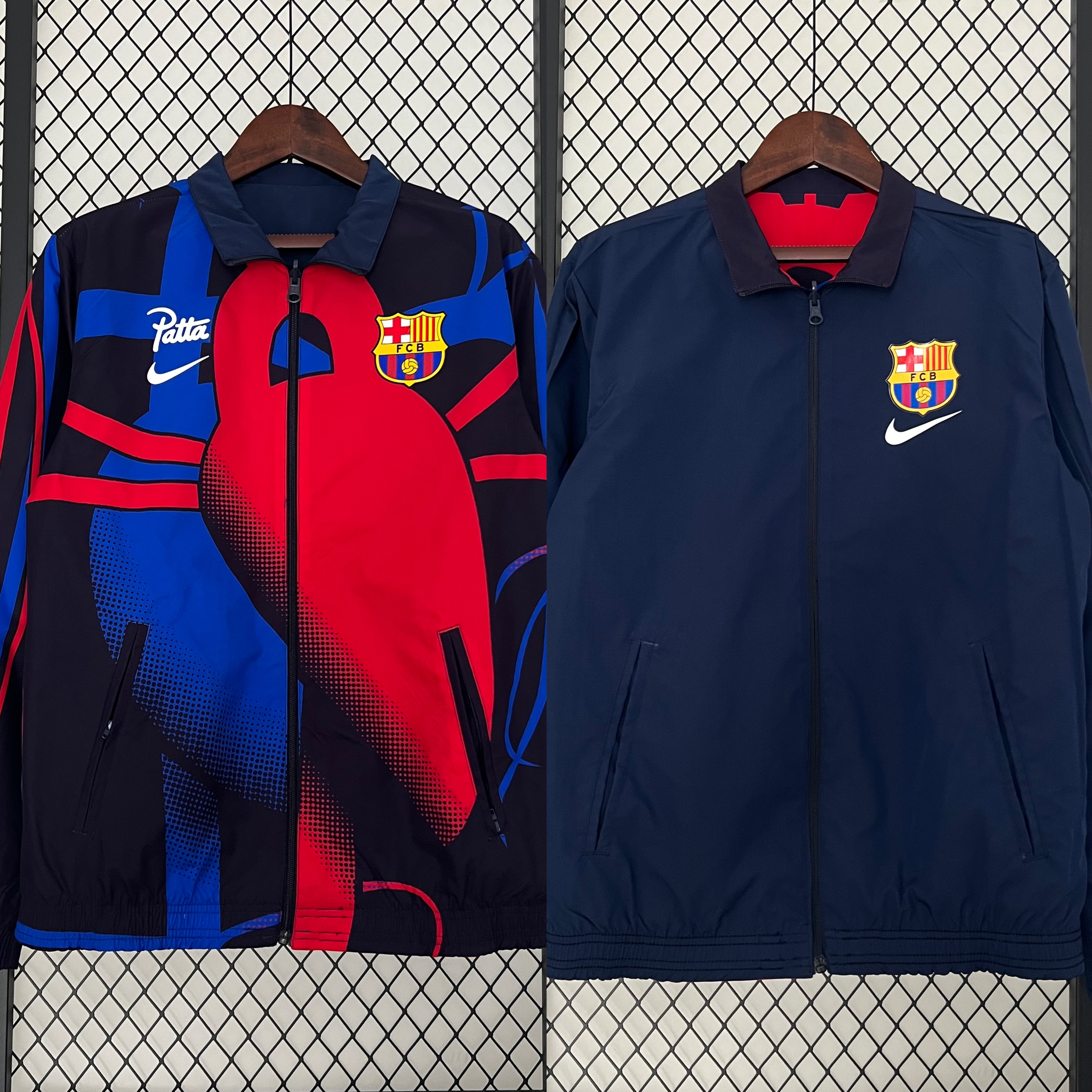B.A.R.S.A 23-24 Double Sided Windbreaker - Blue & Red - JerseysGala