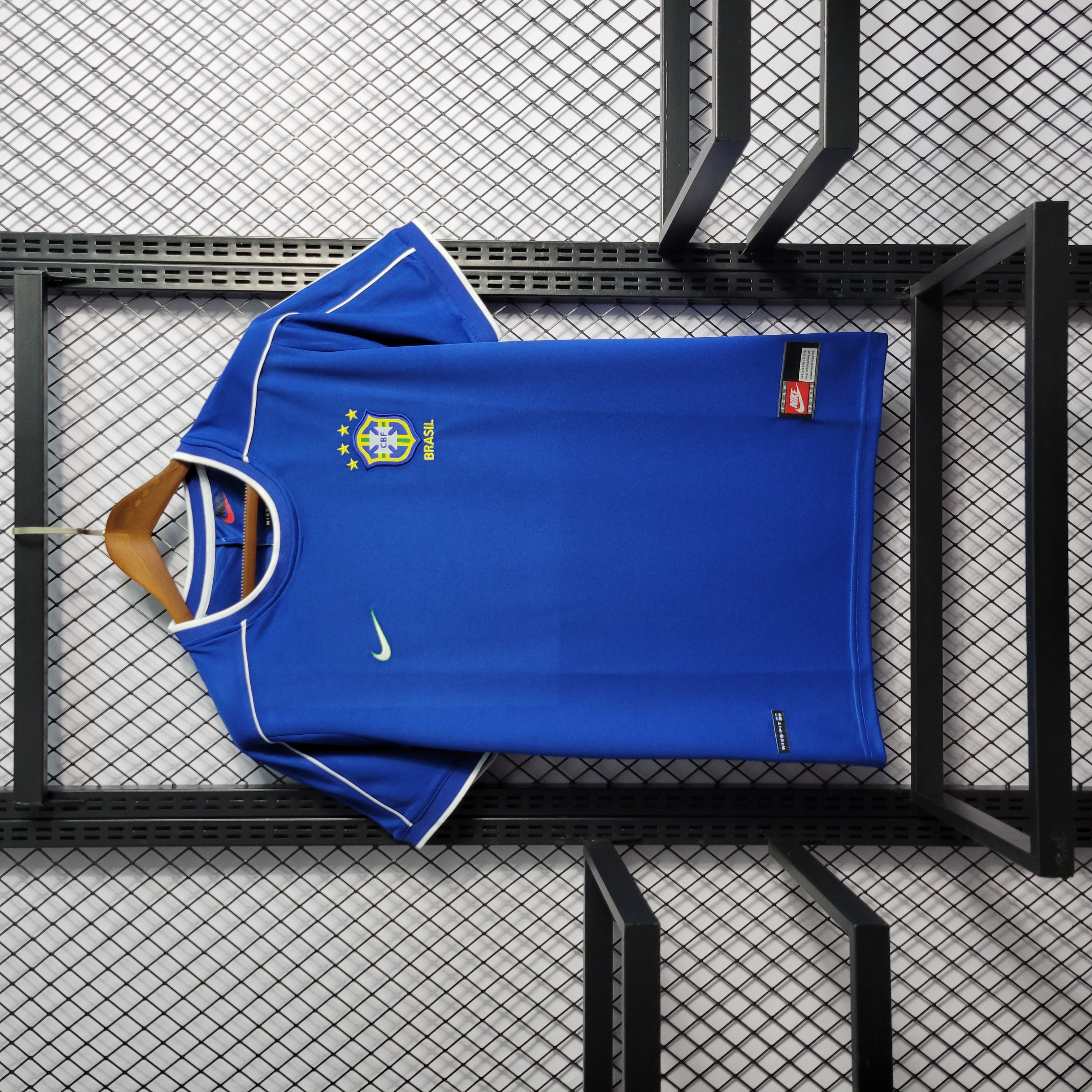 Retro Brazil 1998 Away Stadium Jersey - JerseysGala