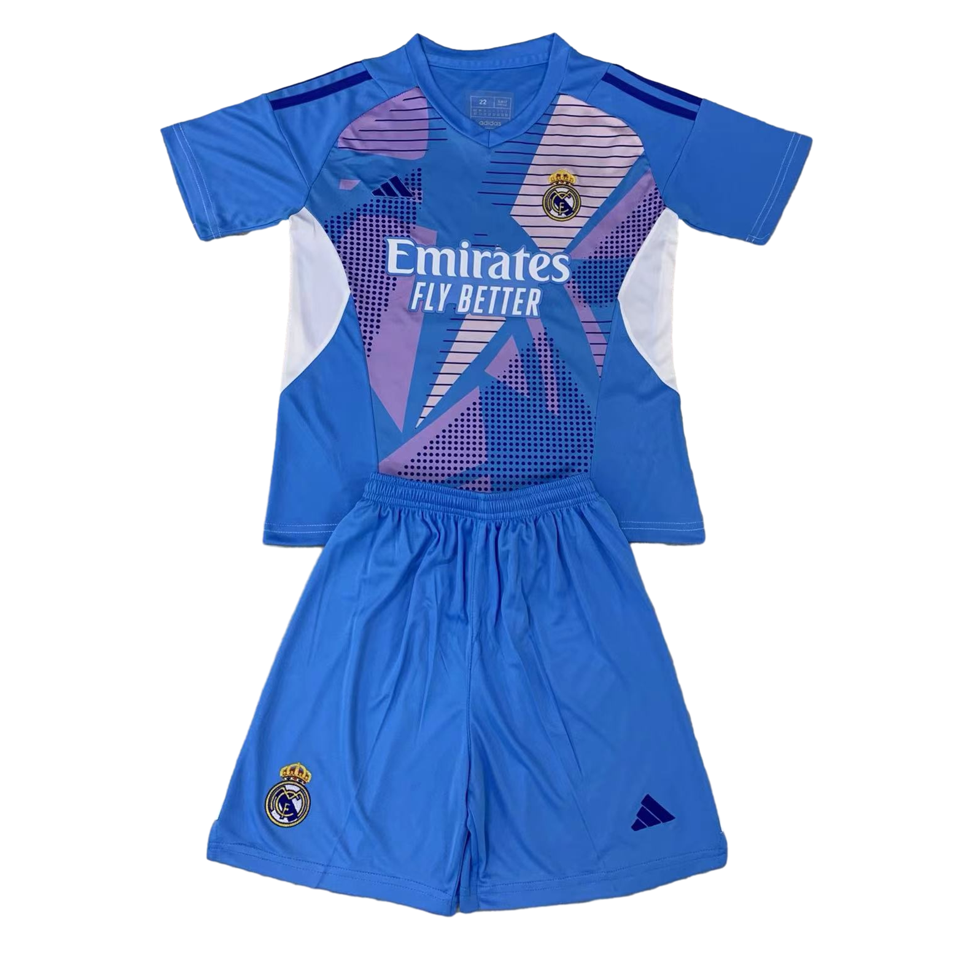 Real Madrid 24-25 Goalkeeper Kids Kit - Lake Blue - JerseysGala