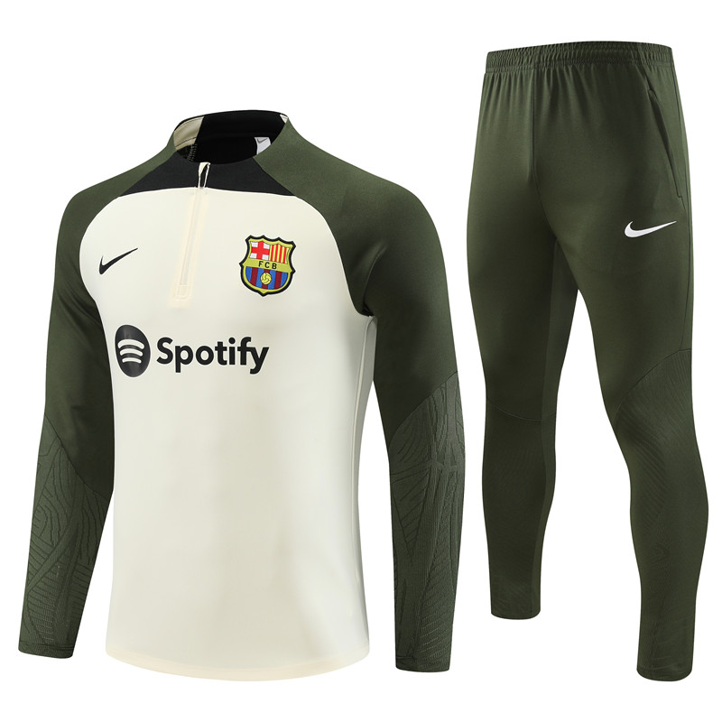 B.A.R.S.A 23-24 Long Sleeve Training Set -Beige White - JerseysGala