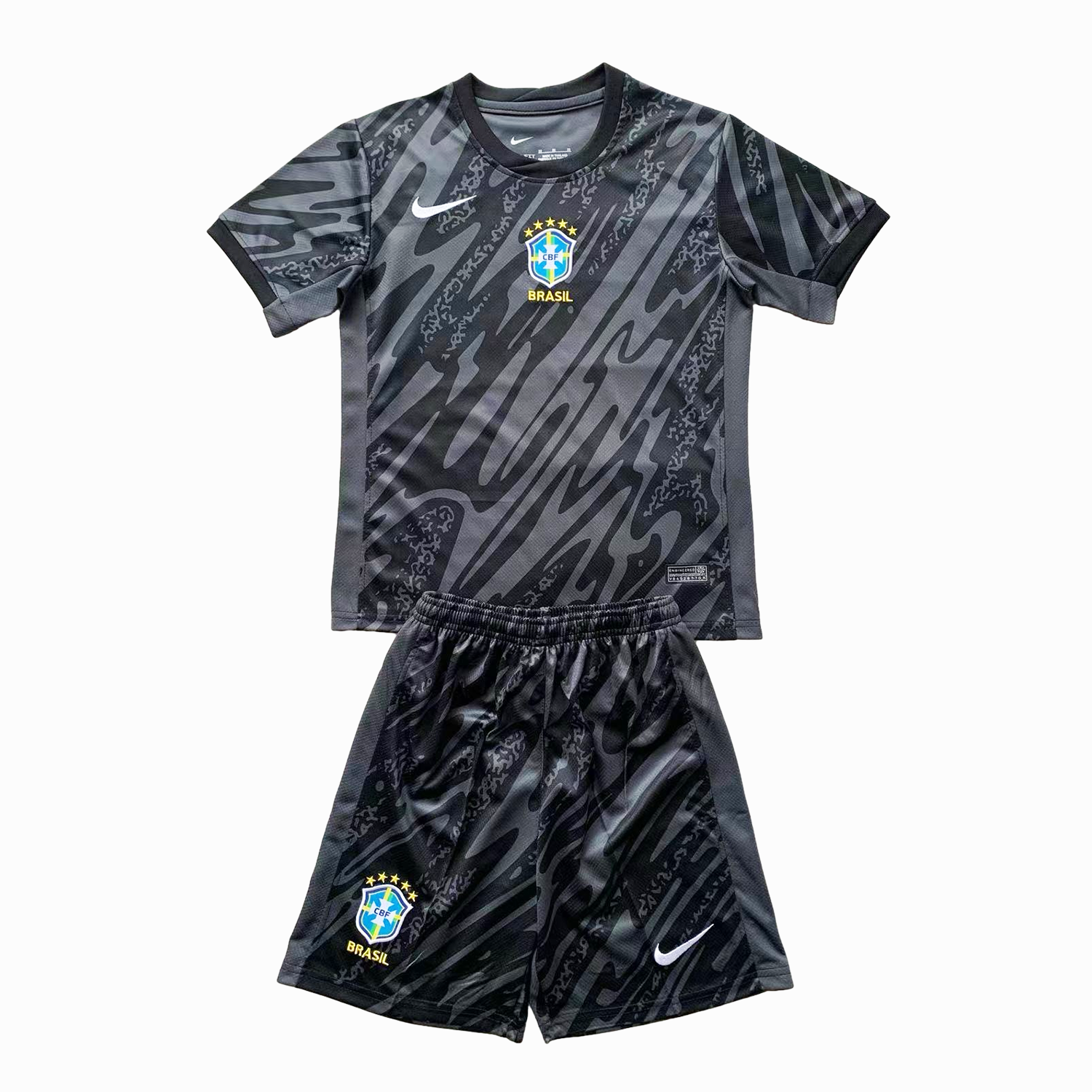 Brazil 2024 Goalkeeper Kids Kit - Black - JerseysGala