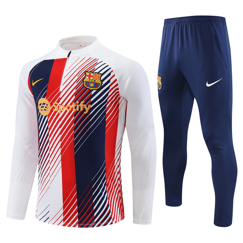 B.A.R.S.A 23-24 Long Sleeve Training Set -White - JerseysGala