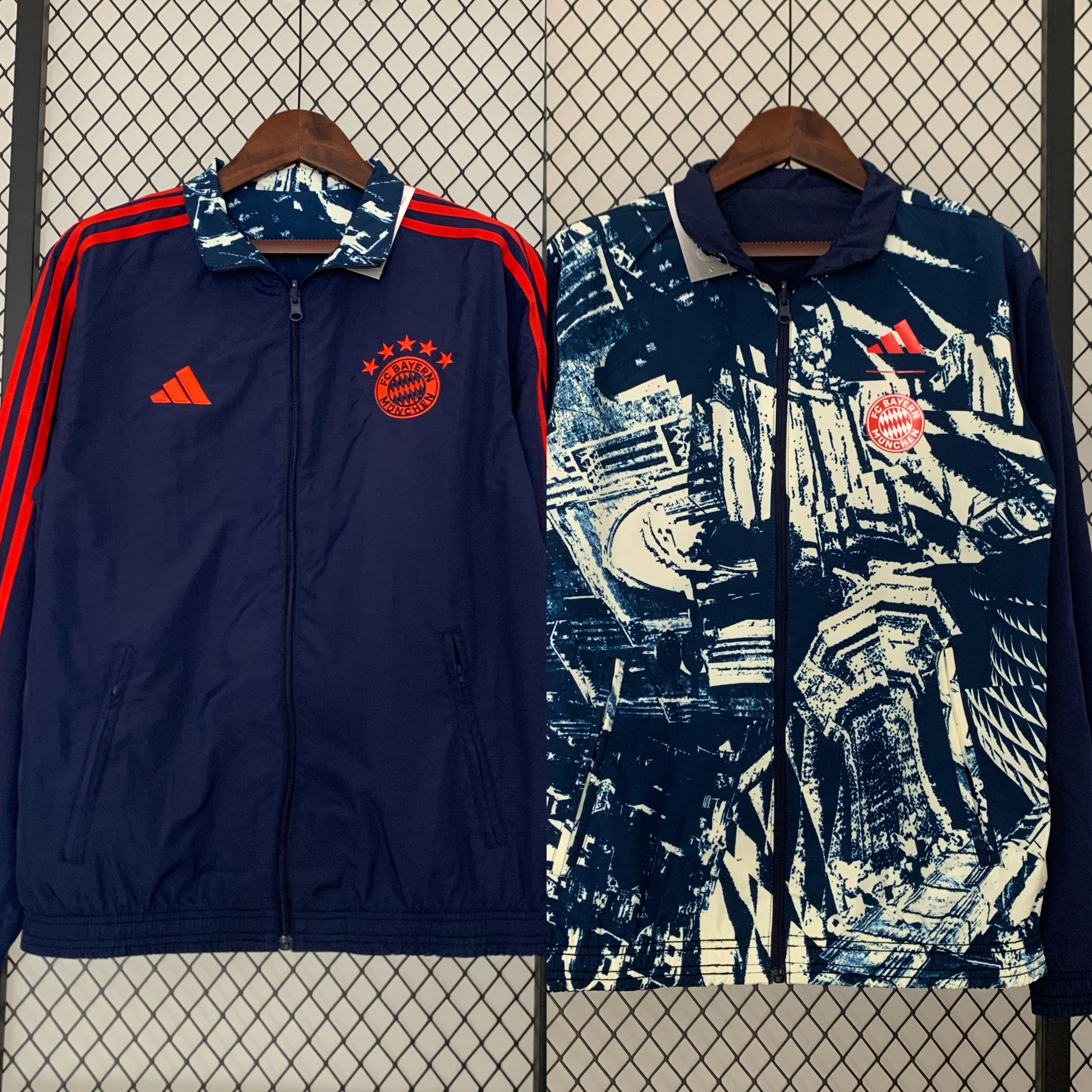 Bayern Munich 23-24 Double Sided Windbreaker - Deep Blue - JerseysGala