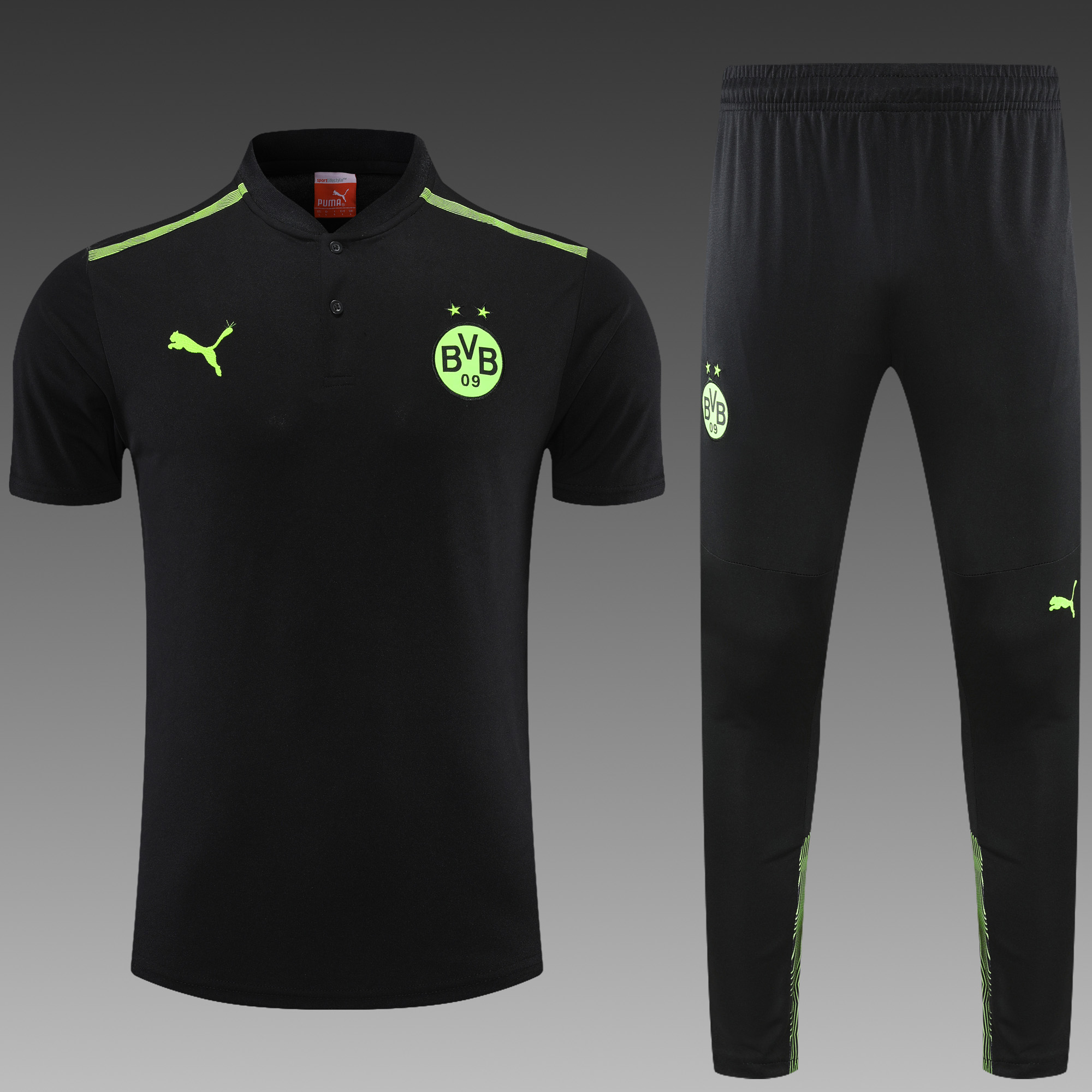 Dortmund POLO Black Short Sleeve Suit - JerseysGala