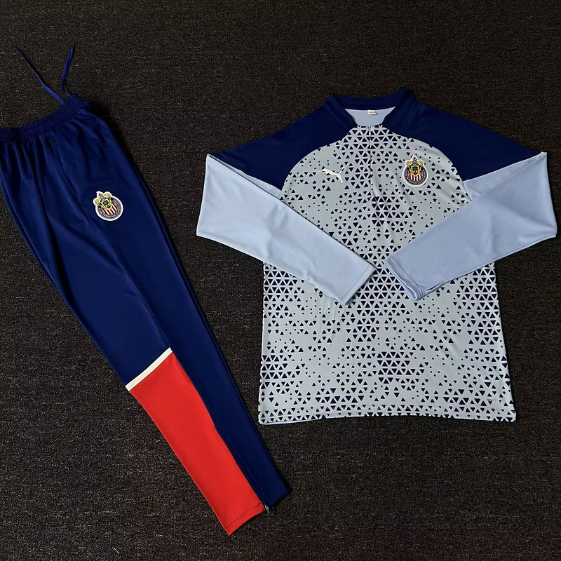 Chivas de Guadalajara 23-24 Long Sleeve Training Set - Blue - JerseysGala