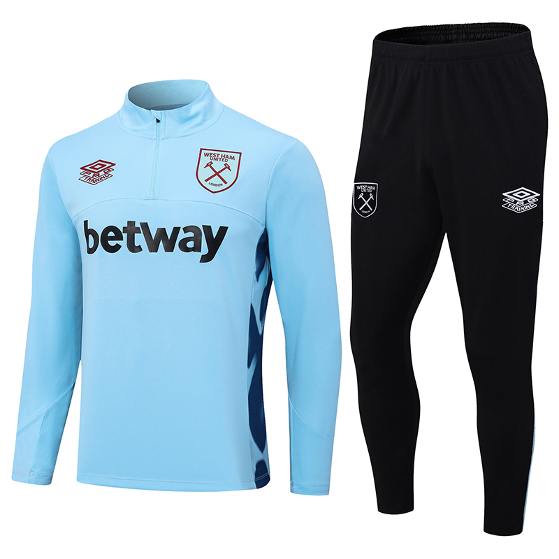 West Ham United 23-24 Long Sleeve Training Set -Light Blue - JerseysGala