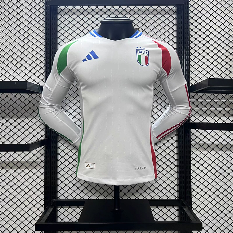 Italy 2024 Away Stadium Long Sleeve Jersey - Player Version - JerseysGala