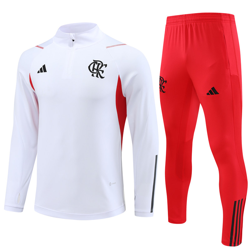 Flamengo 23-24 Long Sleeve Training Set -White - JerseysGala