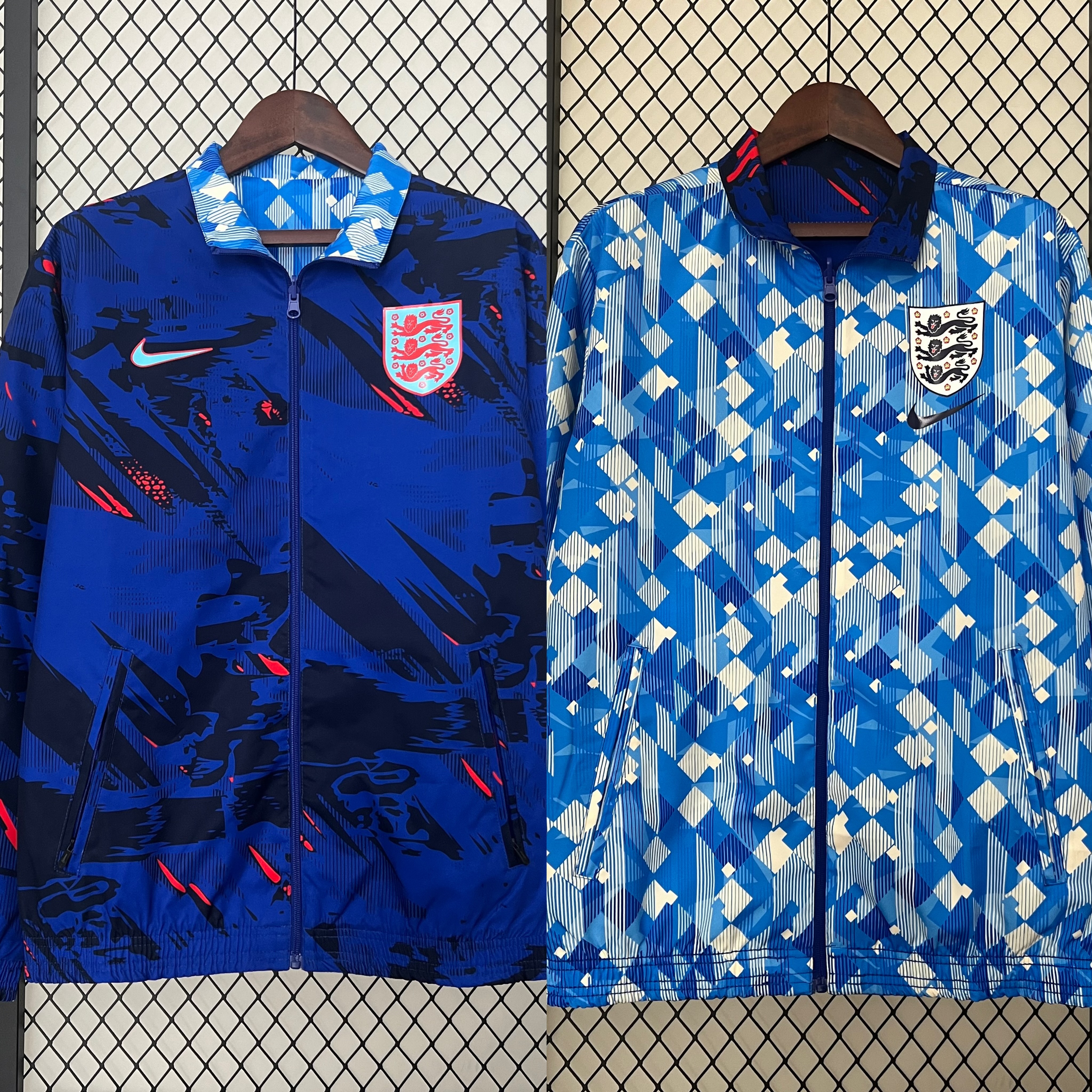 England 2024 Double Sided Reversible Windbreaker - Blue - JerseysGala