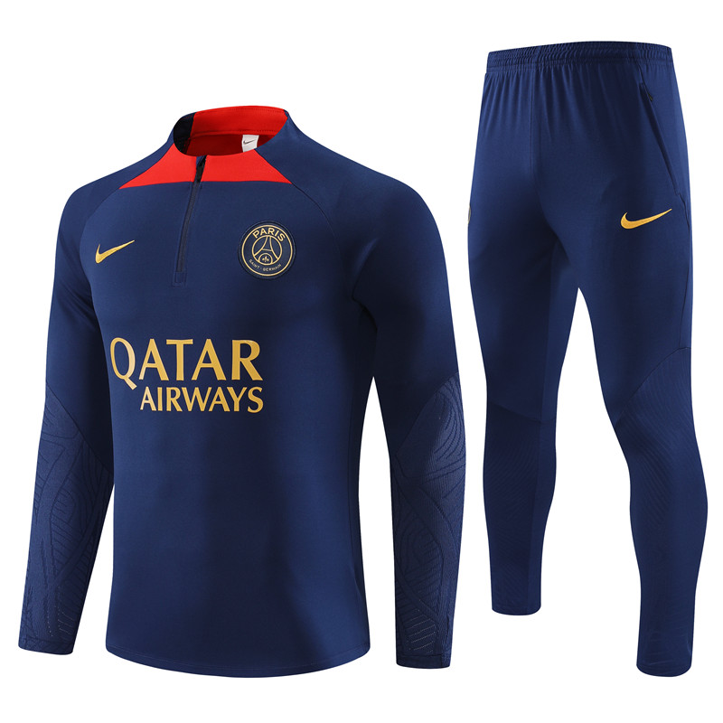 Paris Saint-Germain PSG 23-24 Long Sleeve Training Set -Royal Blue - JerseysGala