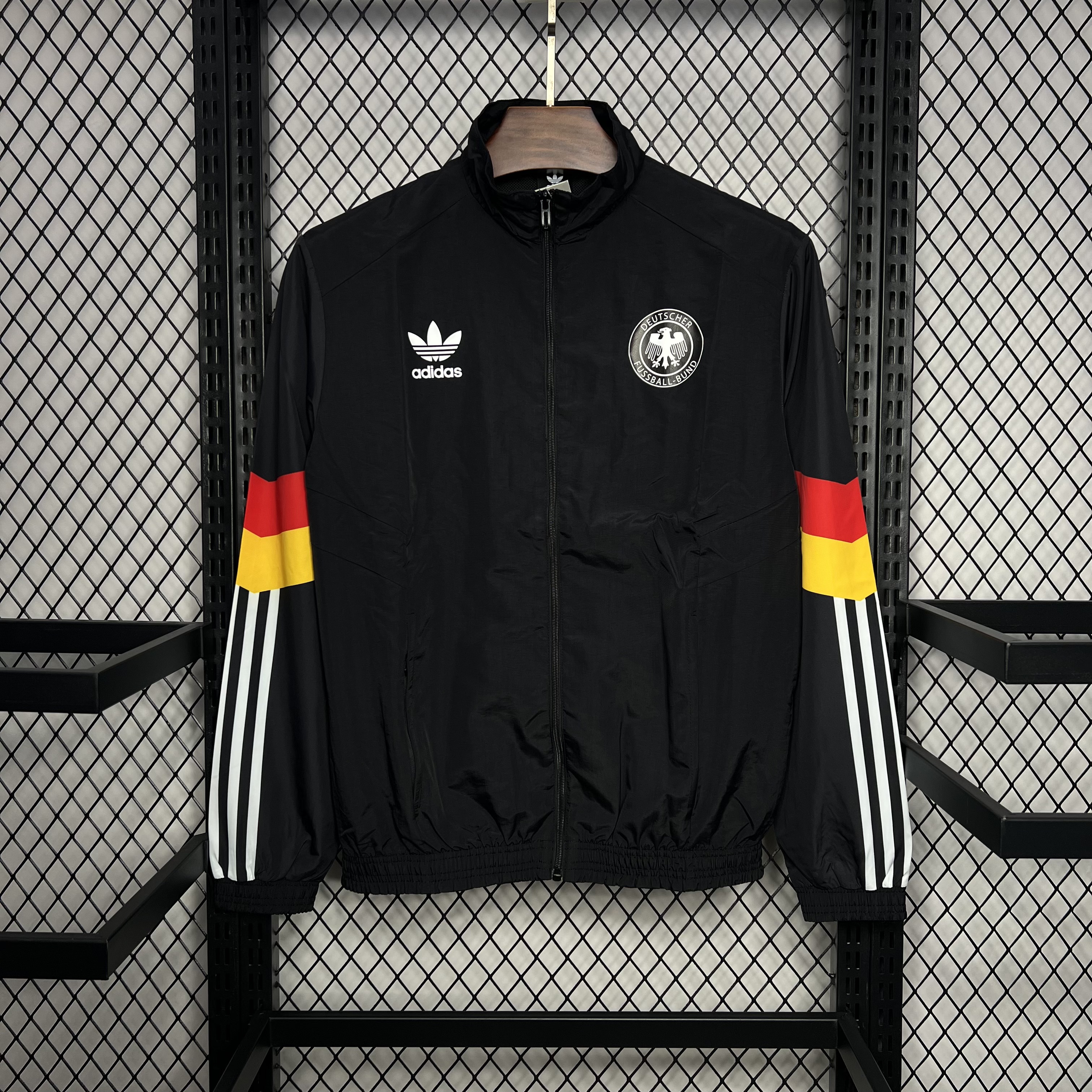 Germany 2024 Black Windbreaker - Player Version - JerseysGala