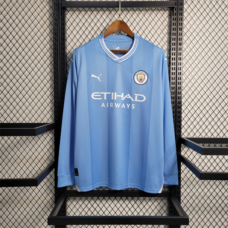 Manchester City 23-24 Home Long Sleeve Jersey - Fans Version - JerseysGala